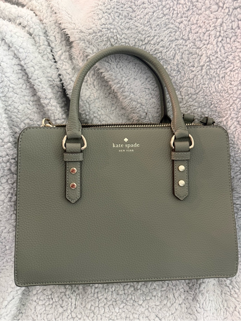 kate spade Green Pebbled Leather Top-Handle Satchel